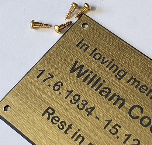 Engraved memorial plaque brass - engraved,