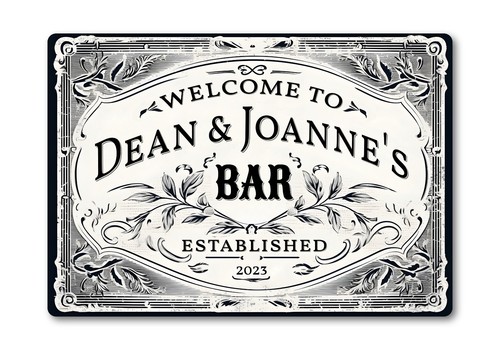 Personalised bar sign metal - bar,